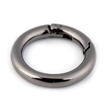 Runder Karabiner Nickel Schwarz - 25 mm